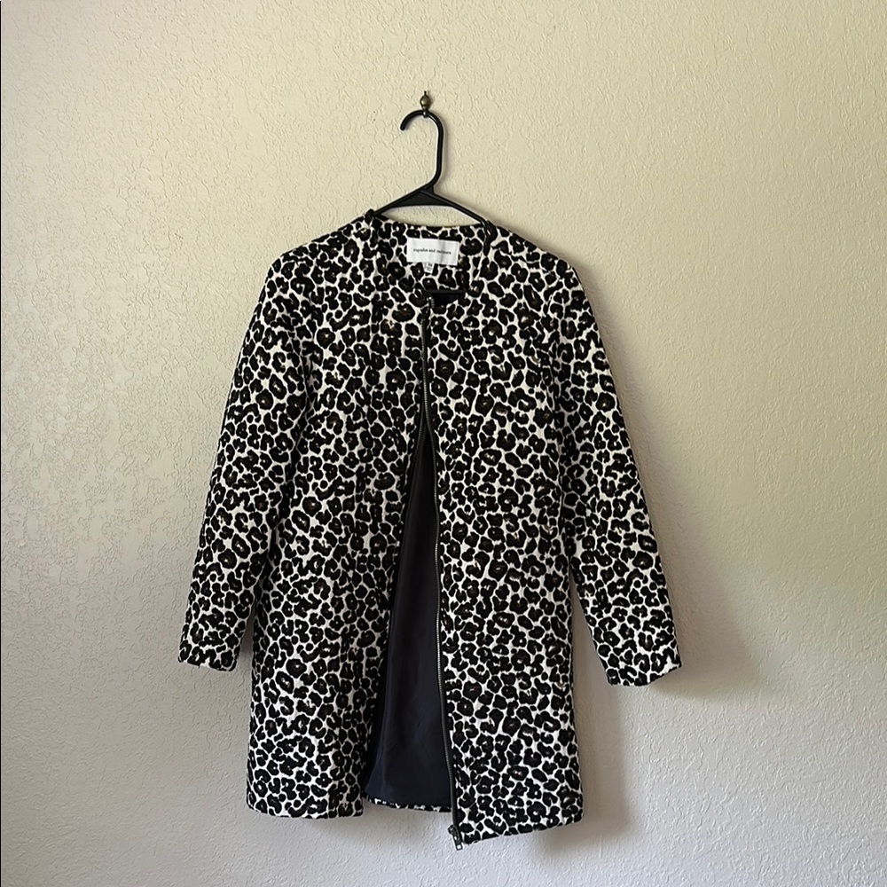 Cupcakes and Cashmere Black and White Jacket Leopard Print
